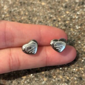 Tiffany & Co. Silver Heart Stud GWP Earrings